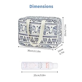 Narwey Full Size Toiletry Bag Women Large Cosmetic Bag Travel Makeup Bag Organizer Medicine Bag for Toiletries Essentials Accessories (Large, Elephant)
