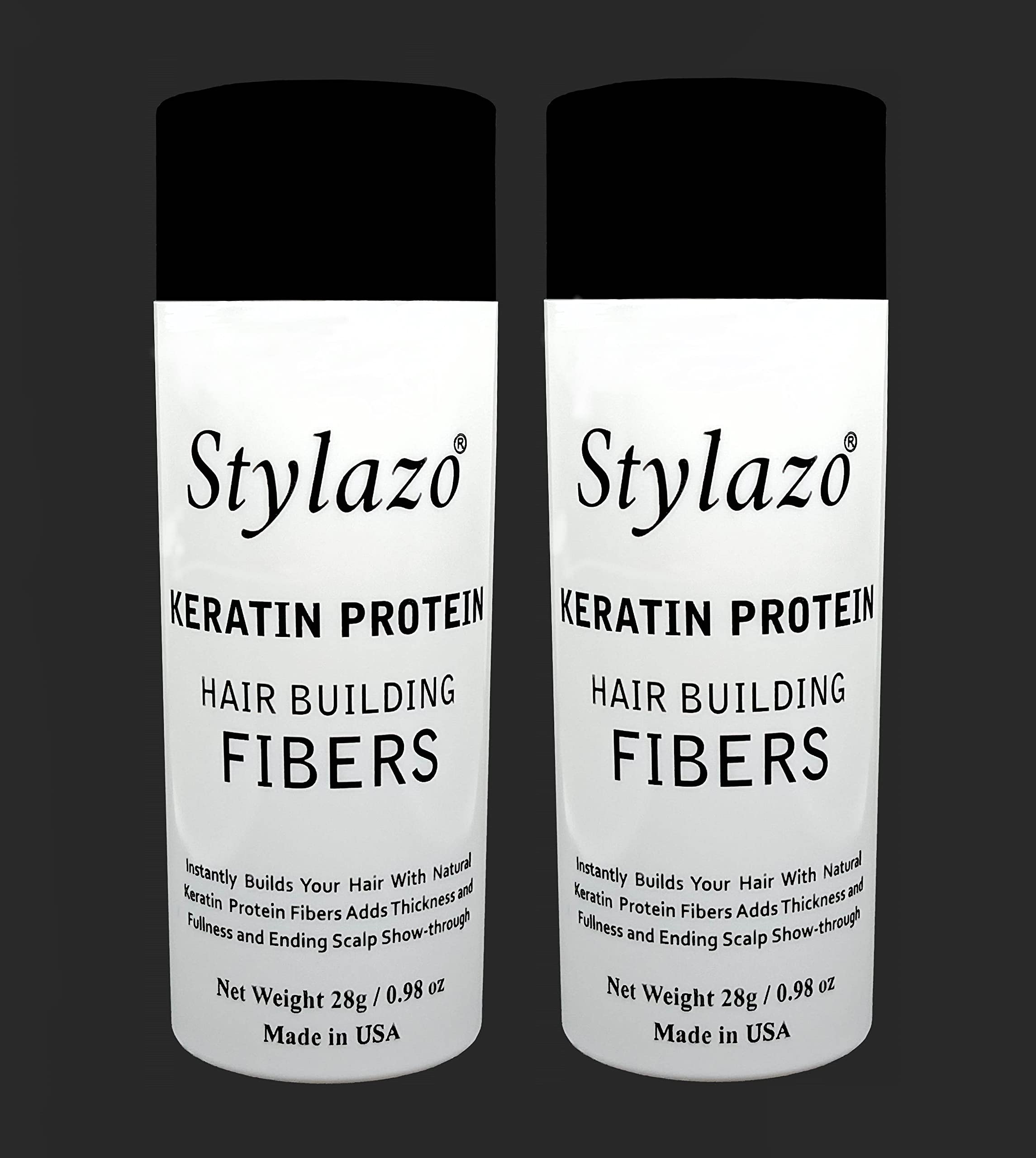 Stylazo Fibers For Thickening Undetectable & Natural Conceals In 15 Sec - Thickener & Topper For Fine For Women 28 gram (Natural Black)