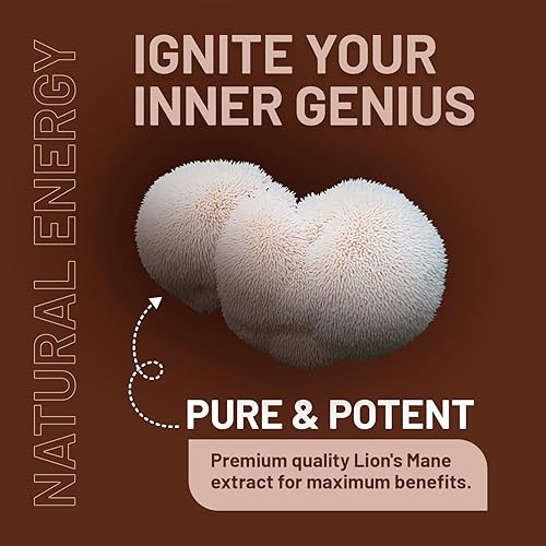 Miniatura 3 de Suplemento de hongos de melena de Leones de 4000 mg con vitamina B1, B6, B12 y pimienta negra, 180 tabletas veganas súper fuertes con 50%