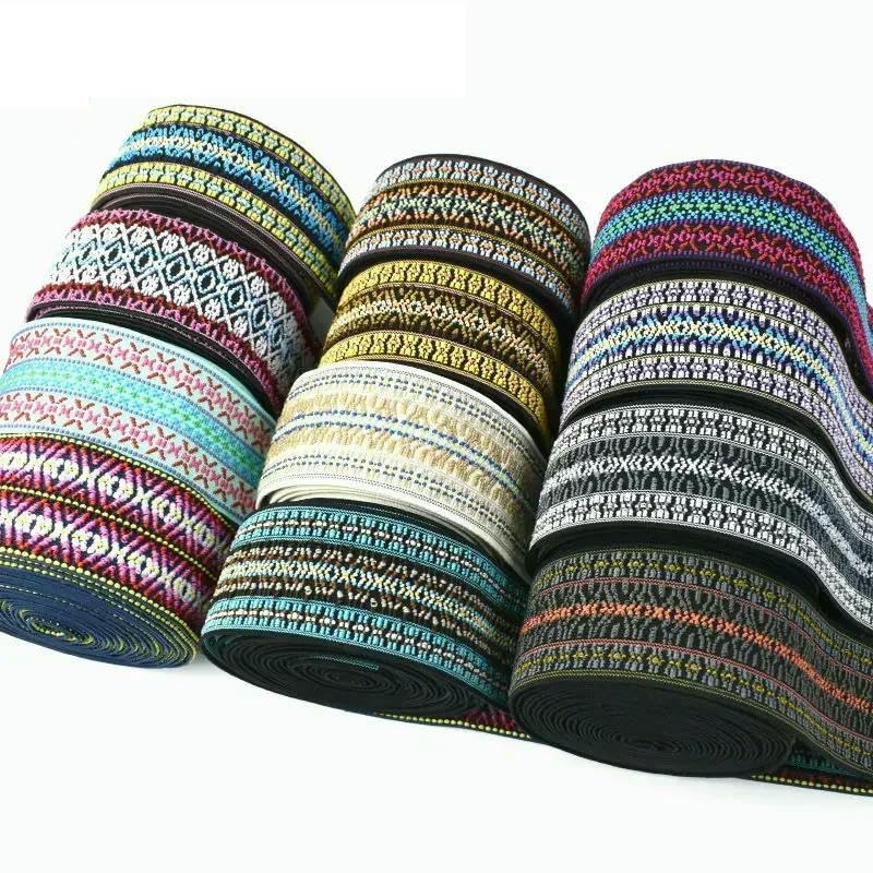 Cinta elástica de jacquard de colores de 2, 3 y 5 m (50 mm) para ropa, faldas, pantalones, cinturones, accesorios de costura DIY - 08-50 mm - N.° EB115-5 metros