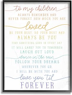 Stupell Industries My Children are Loved Quote Playful Rainbow Typography, Designed by Daphne Polselli Black Framed Wall Art, 11 x 14, Multi-Color