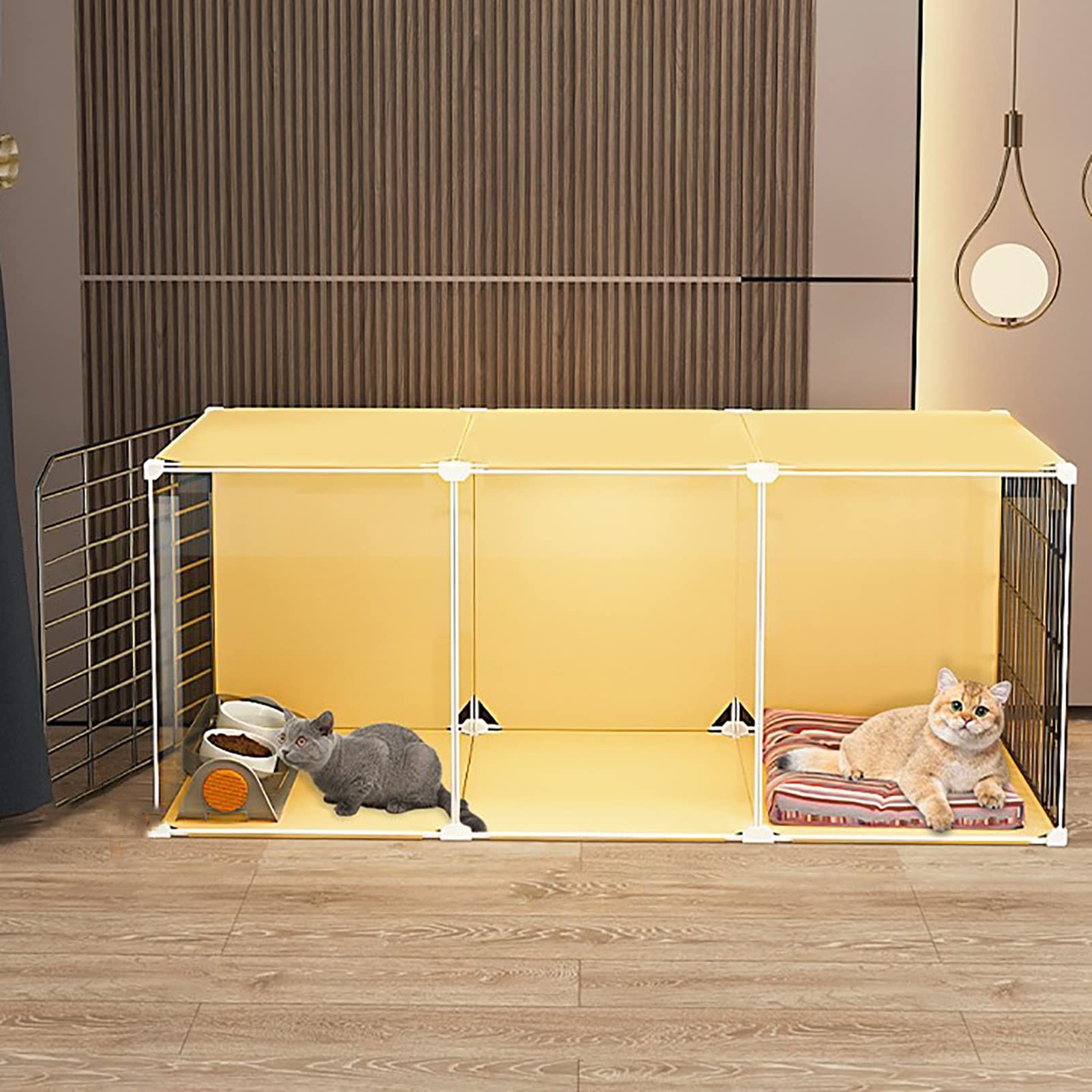 Cage pour chat transparente 107x37x37cm meuble interieur couleur B