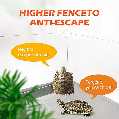 Miniatura 3 de AZV Tanque de tortuga pequeño, accesorios de terrario de tortuga de 15.7 x 11 x 9.8 pulgadas con filtro de bomba de agua, lámpara de plataforma UV,