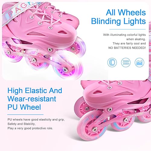 Miniatura 6 de Patines en línea ajustables para niños y niñas, patines de un solo rodillo para niños, mujeres, hombres, tamaño principiantes, exteriores e