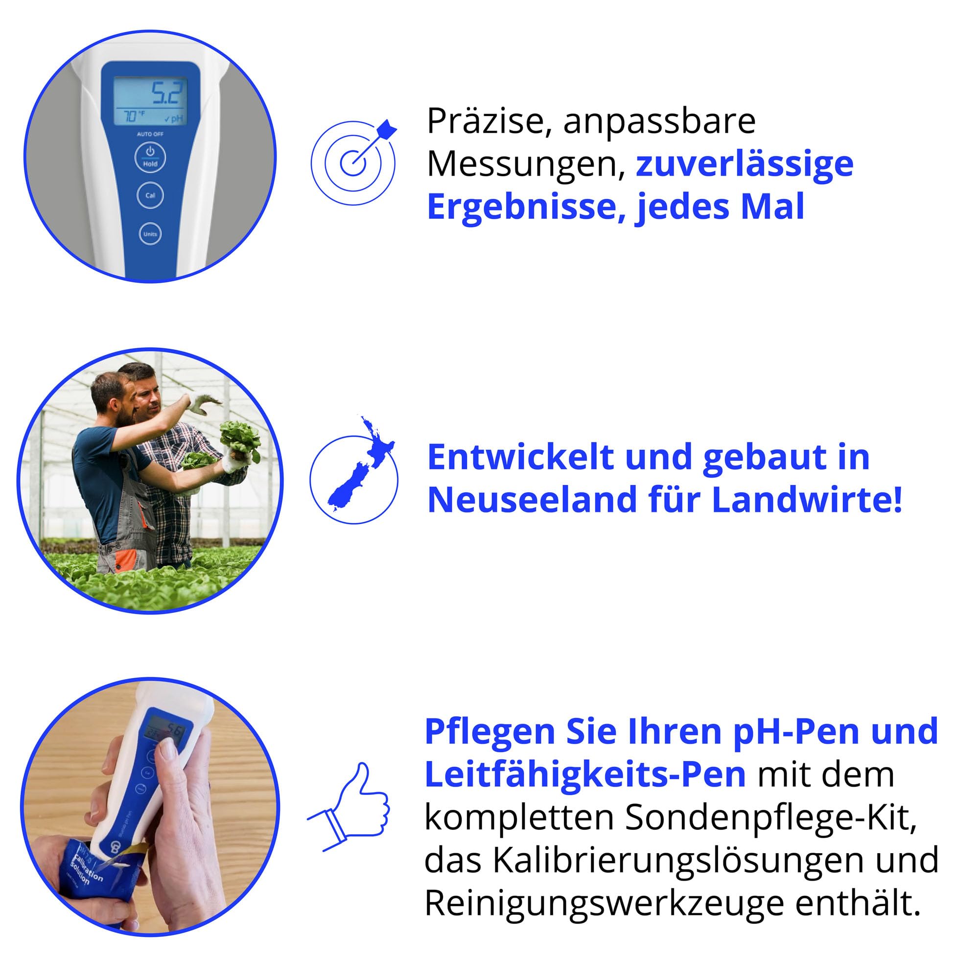 Bluelab PENSTP pH- und Leitfähigkeits-Starterpaket - Präzisions-Nährlösungsmanagement-Kit mit Temperaturmessung, wasserfeste Pens und Sondenpflege-Kit