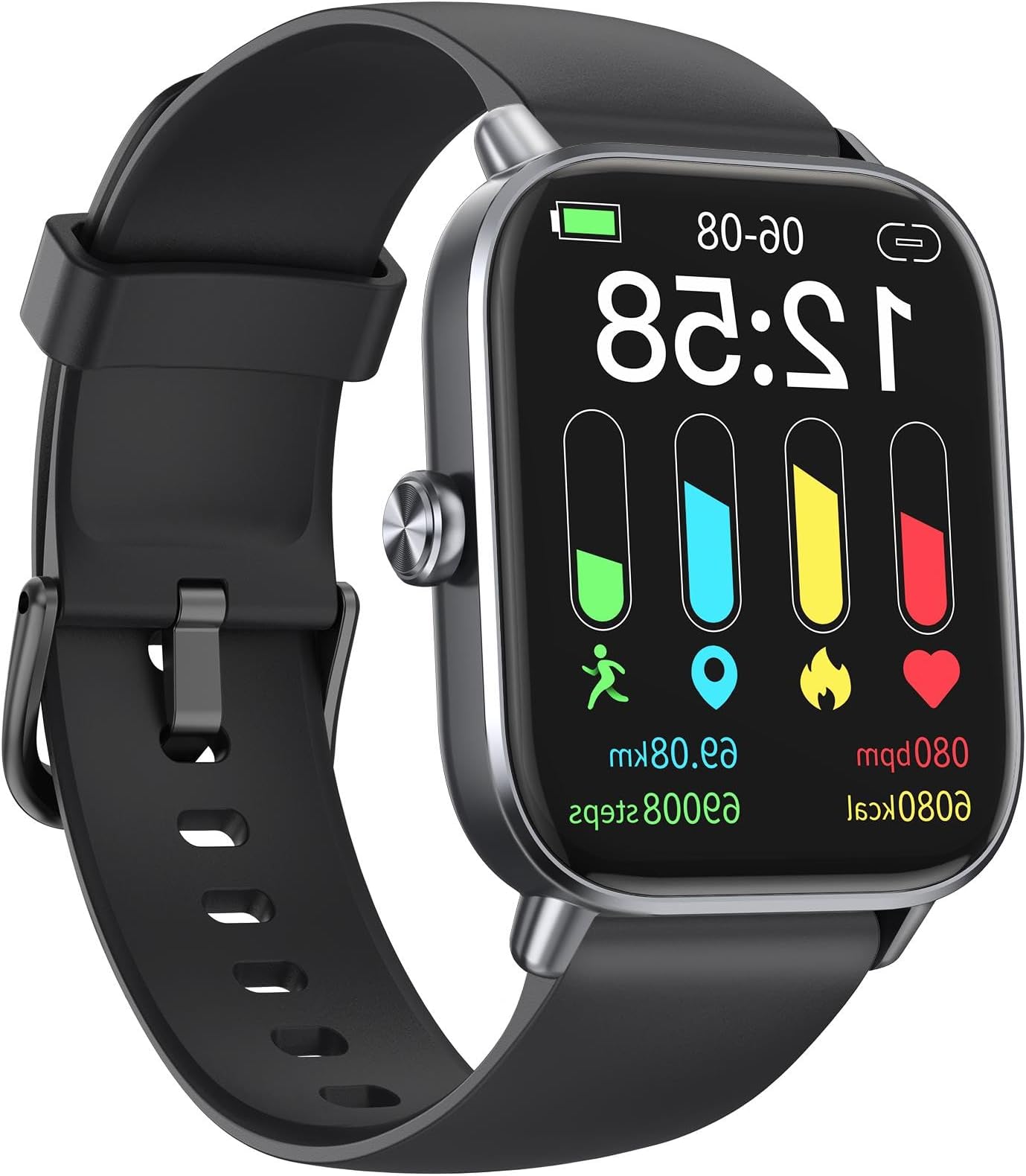 Fitness Tracker Smart Watch for Women Men, 24/7 Heart Rate, Blood Oxygen, Stress and Sleep Tracker,100 Sports Modes, 5ATM Waterproof Activity Trackers and Smart Watches