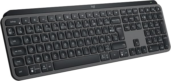 Logitech MX Keys S Clavier sans Fil Rechargeable USB C, Clavier Silencieux, Plat, Rétroéclairé, Touches Ergonomiques et Programmables, Bluetooth, Windows PC, Linux, Chrome, Mac,AZERTY Français-Gris - 1
