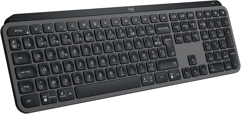 Logitech MX Keys S Clavier sans Fil Rechargeable USB C, Clavier Silencieux, Plat, Rétroéclairé, Touc