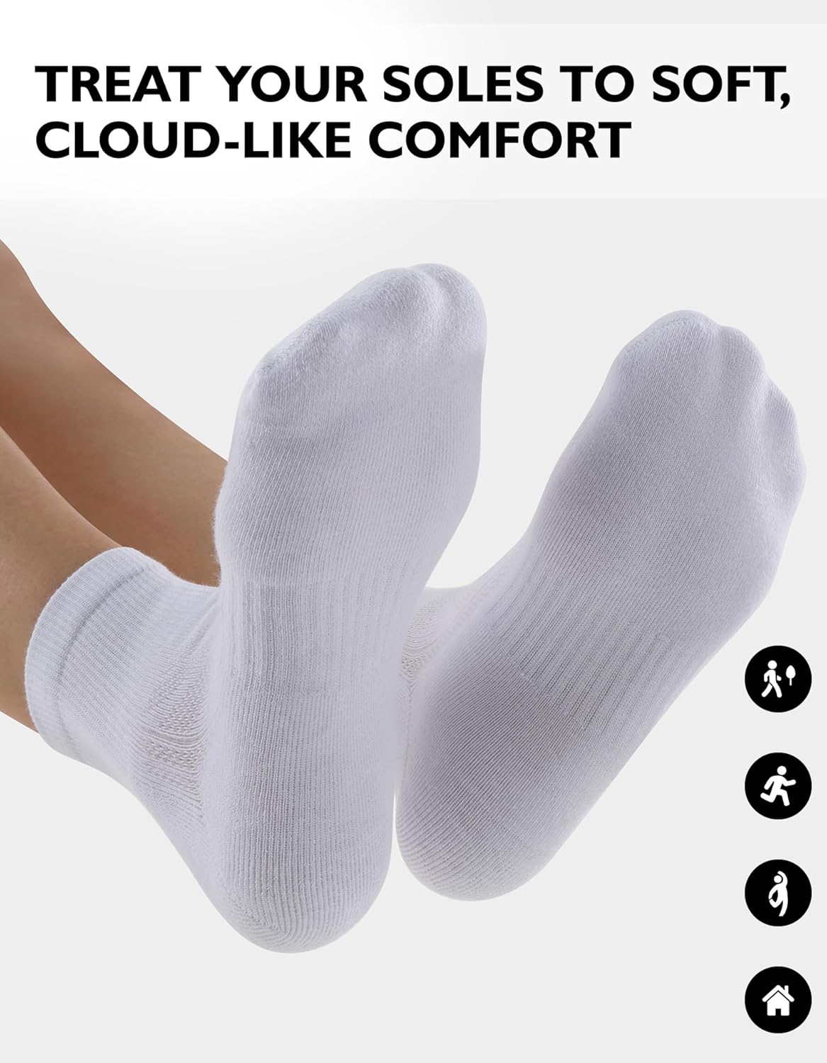 CLOSEMATE Womens Ankle Running Socks Athletic Cushioned 6 Pairs Breathable Anti Blister Comfy Cotton Sports Socks Mini Crew - Image 7