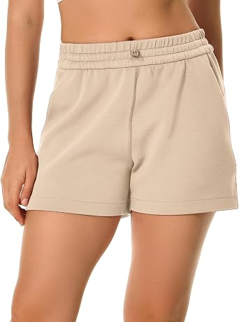Colorfulkoala Womens High Waisted Ultra Soft Athletic Modal Shorts Casual Summer Lounge Pants with Pockets