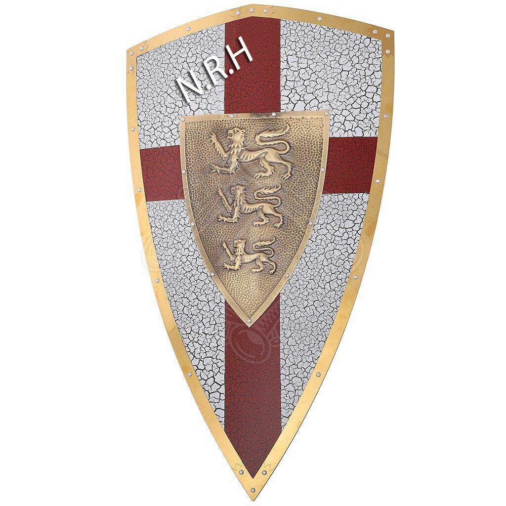 Nautical Replica Hub Hand Forged Gothic LAYERED STEEL CROSS SHIELD Medieval Battle Armor