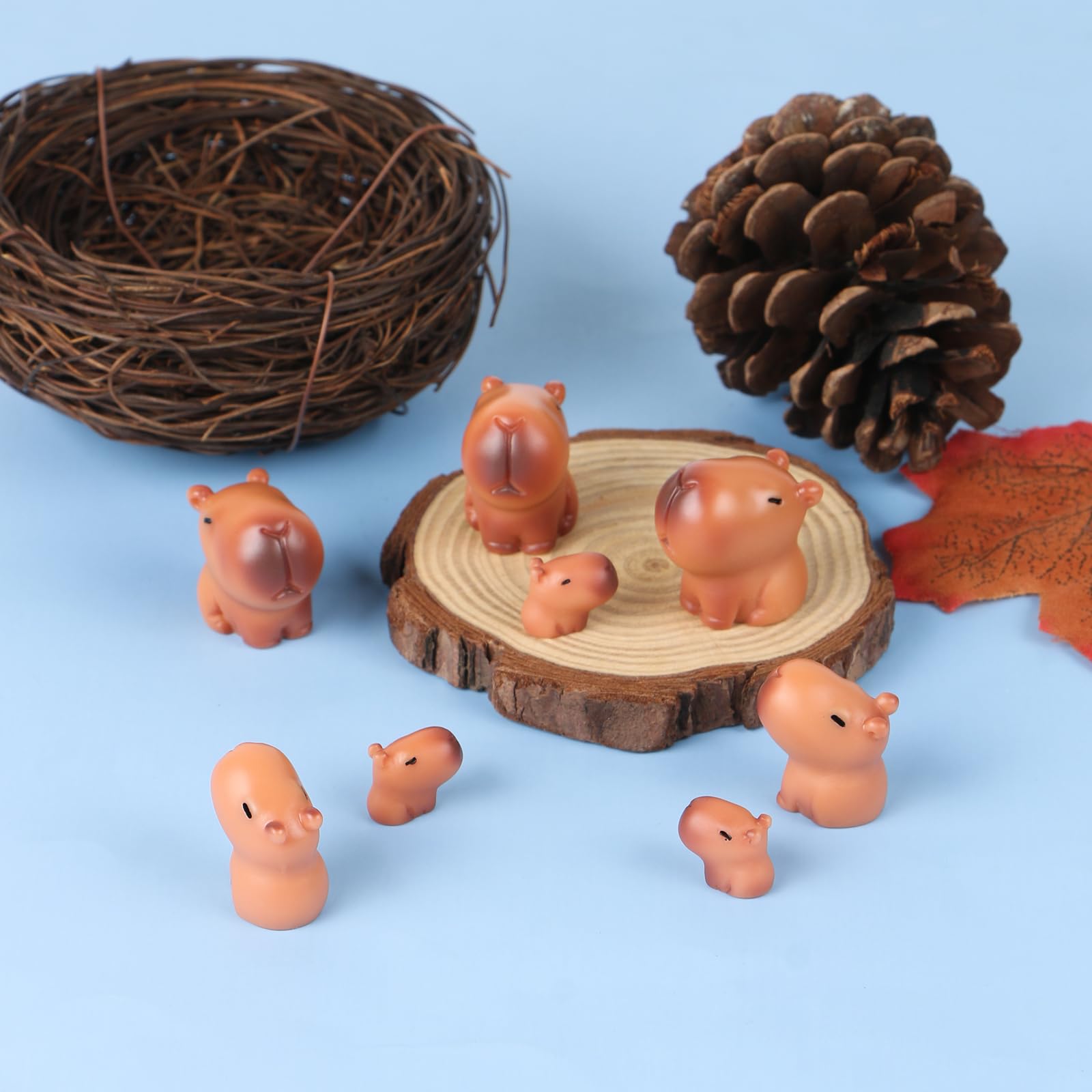 8 Mini Statuine Capybara Di Halloween - Figure In Plastica Per Torte, Decorazioni Fai Da Te E Festa A Tema