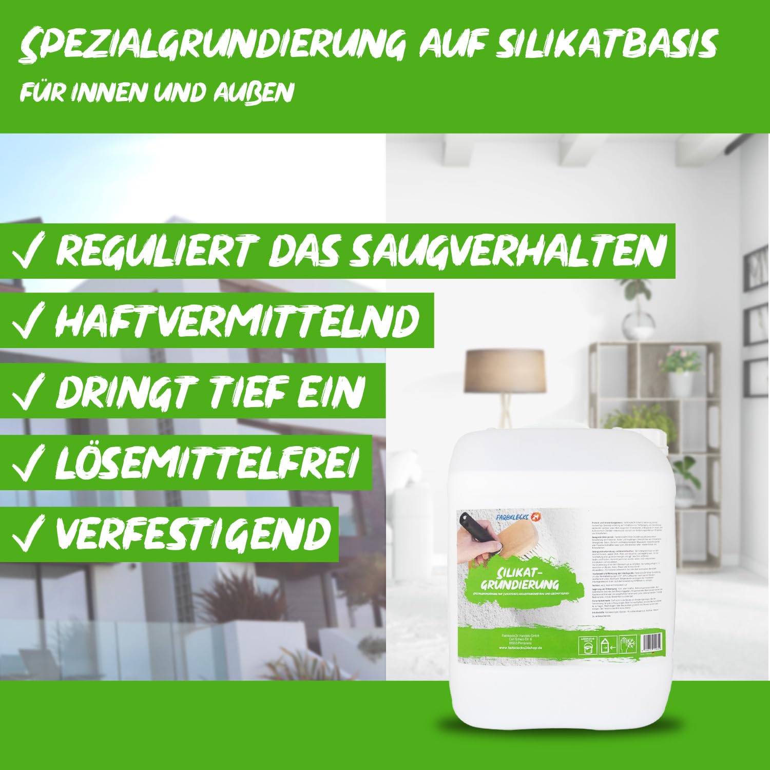 Silikat Grundierung 10L (versch. Größen) Tiefengrund, Haftgrund, lösemittelfrei