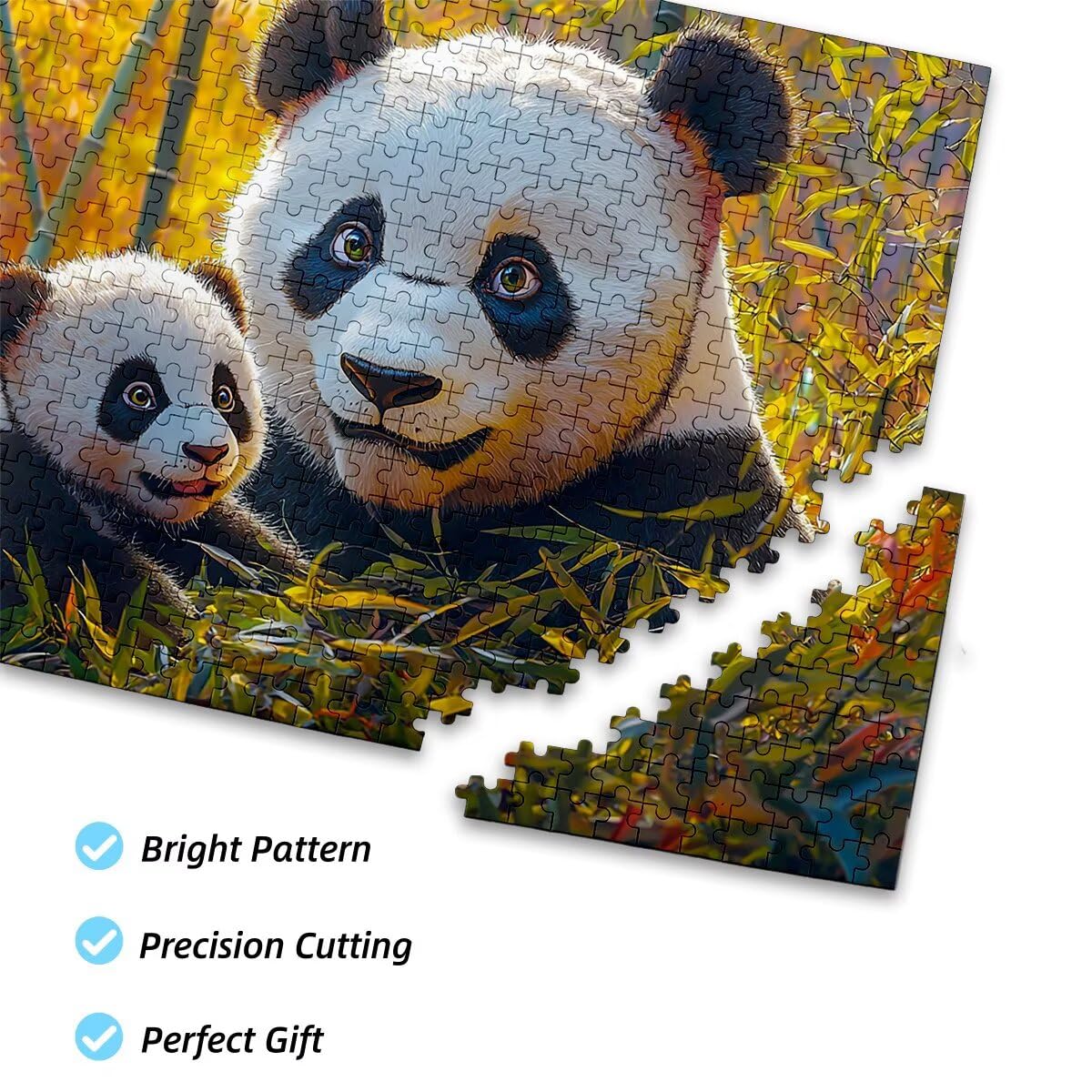 Puzzle roślinne dla dorosłych, 1500 elementów, dla dorosłych, panda, 87 x 57 cm, klasyczne gry edukacyjne, dekompresja, wymagająca gra dla rodzin, piękna dekoracja domu, prezenty dla mężczyzn, kobiet