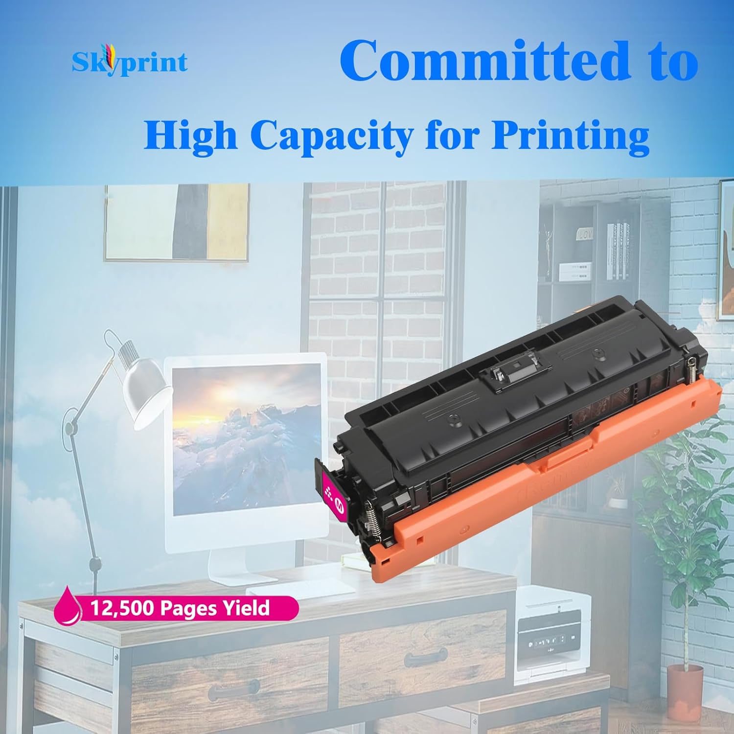 1 Pack W9063MC Magenta Toner Cartridge Compatible with HP W9060mc Color Managed E55040 E55040DW E57540 E57540dn E57540C Printer