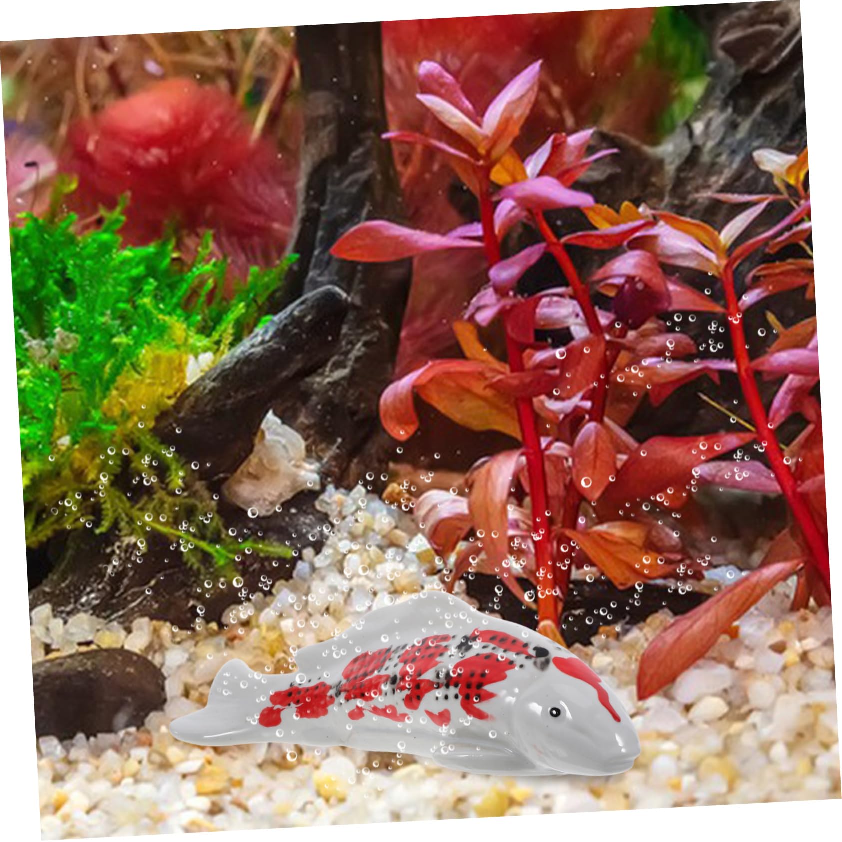 ERINGOGO Decorazione Galleggiante Ceramica Per Acquario Ornamento Adorabile Forma Di Pesce Accessorio Per Pesci Con Design Lifelike Per Tank e Acquatici