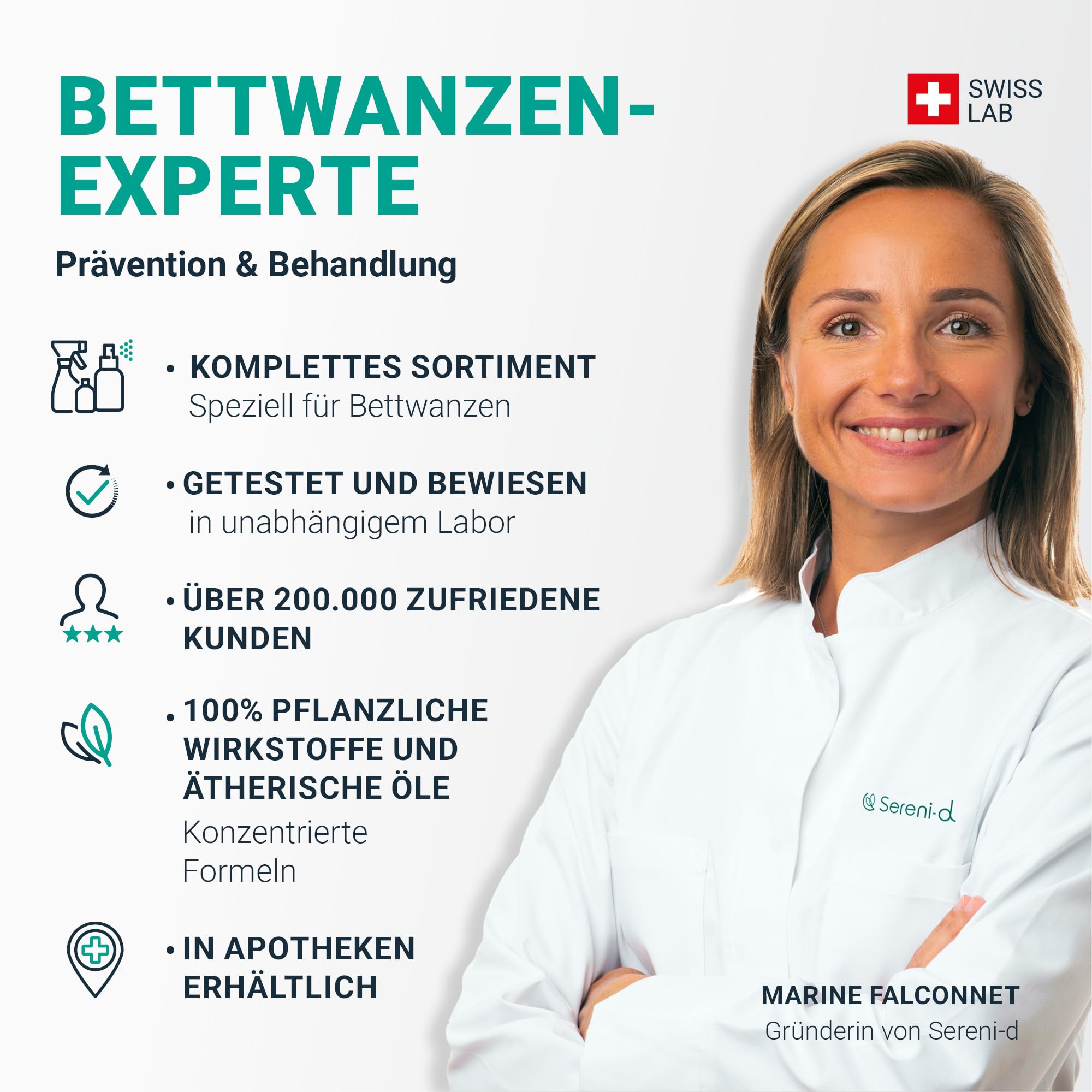 SERENI-D - Anti-Bettwanzen-Spray FREEZE – FREEZE-Aktion, sofort wirksam zur Bekämpfung von Bettwanzen - effektives Mittel gegen Bettwanzen – Swiss Lab