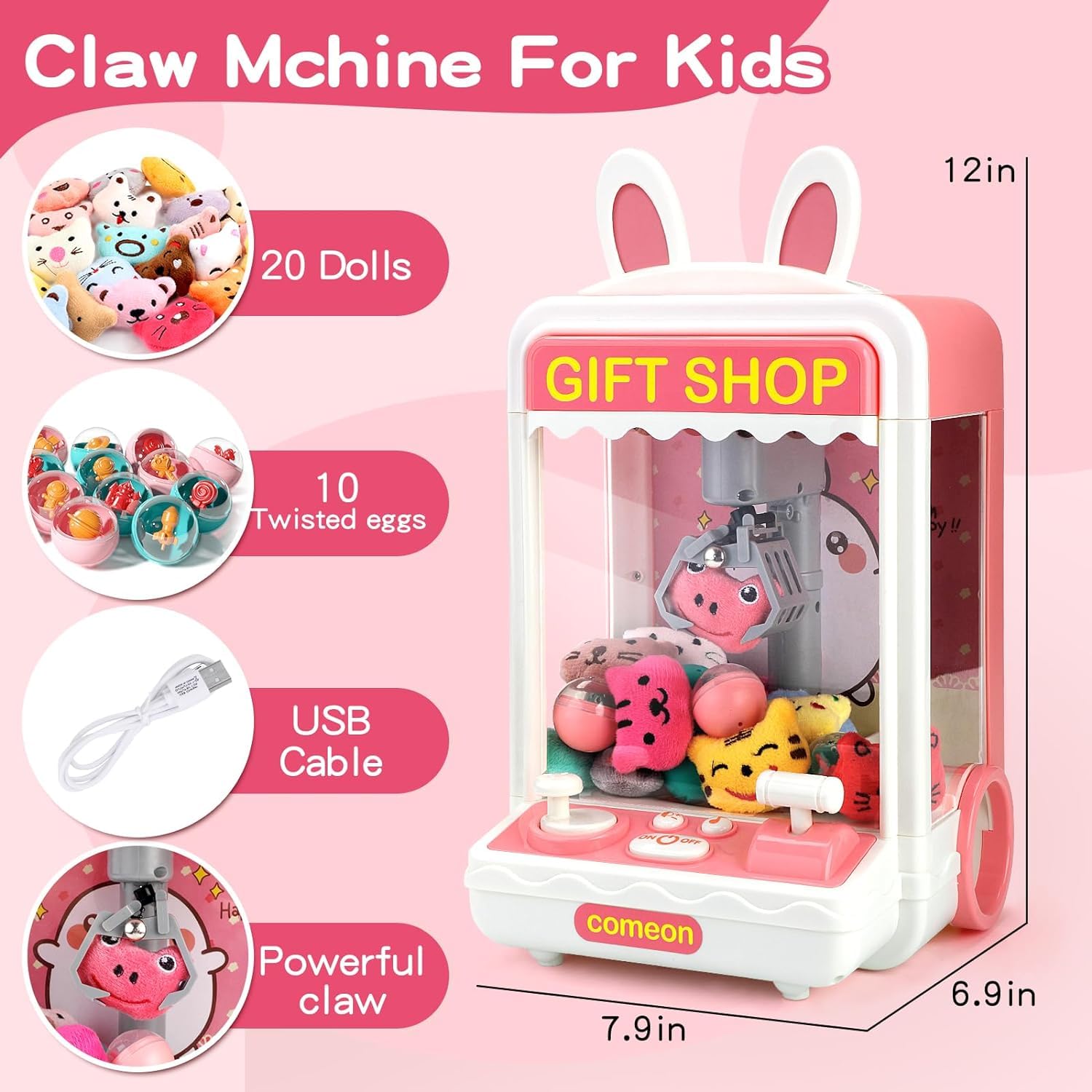 Macchina Pescamosca A Orsetto Per Bambini Con 10 Bambole, 10 Uova E 20 Monete – Divertimento Assicurato Per Compleanni E Natale!