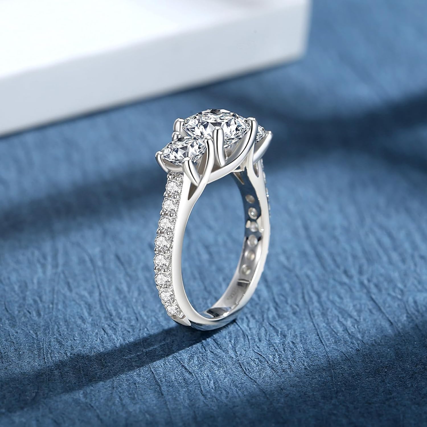 Moissanite Rings for Women D Color VVS1 Moissanite Engagement Ring S925 Sterling Silver Promise Wedding Rings for Women - Image 3