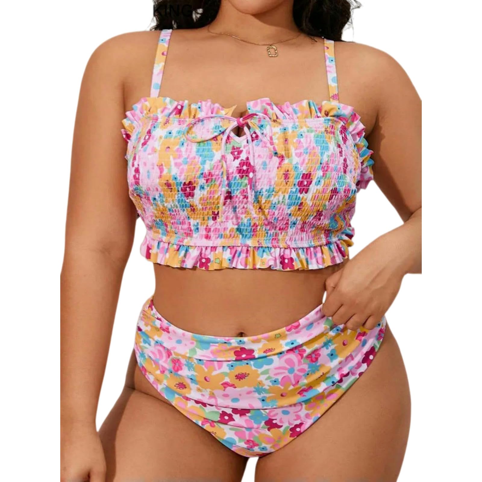 Maillot de bain push up grande taille avec maintien renforcé et taille haute