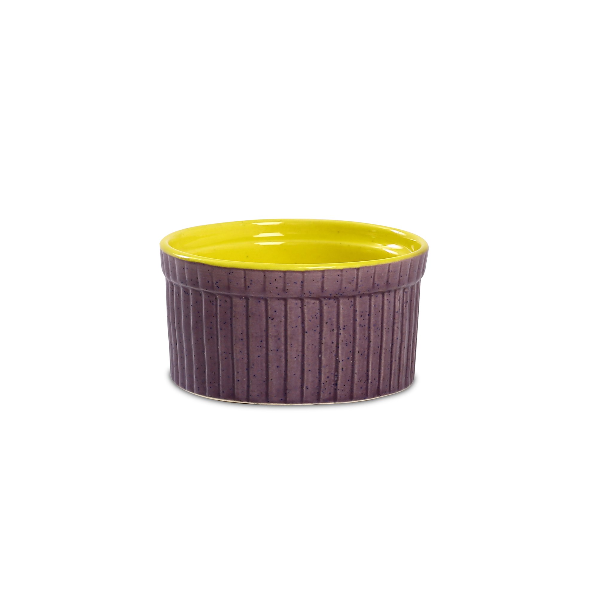 Caffeine Ceramic Handmade Purple And Yellow Ramekins Bowl- (Set of 2) 4