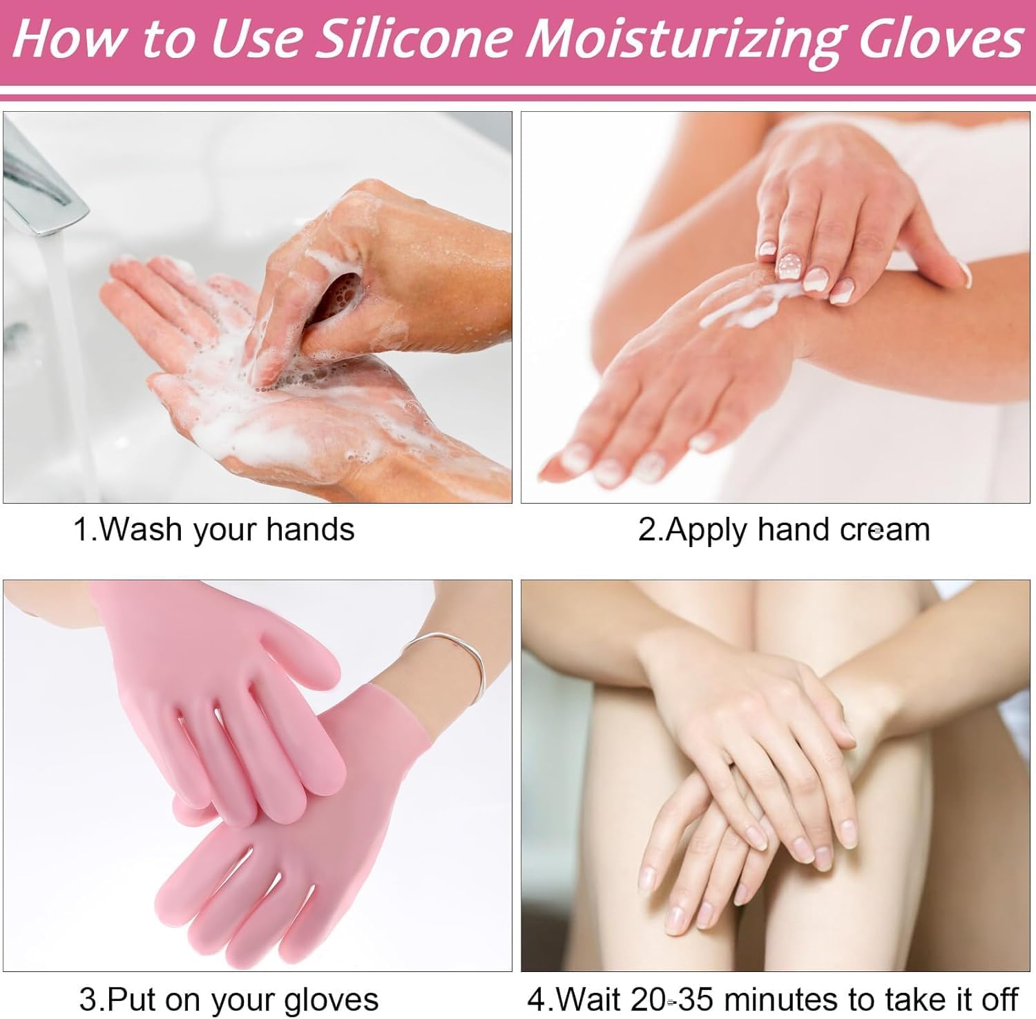 silicone gloves for hands moisturising silicone hand gloves for moisturizer Skin Whitening Care Beauty Spa Treatment Hydrating Cool Soft Winter Care For Girls And Womens hand care kit for women 4