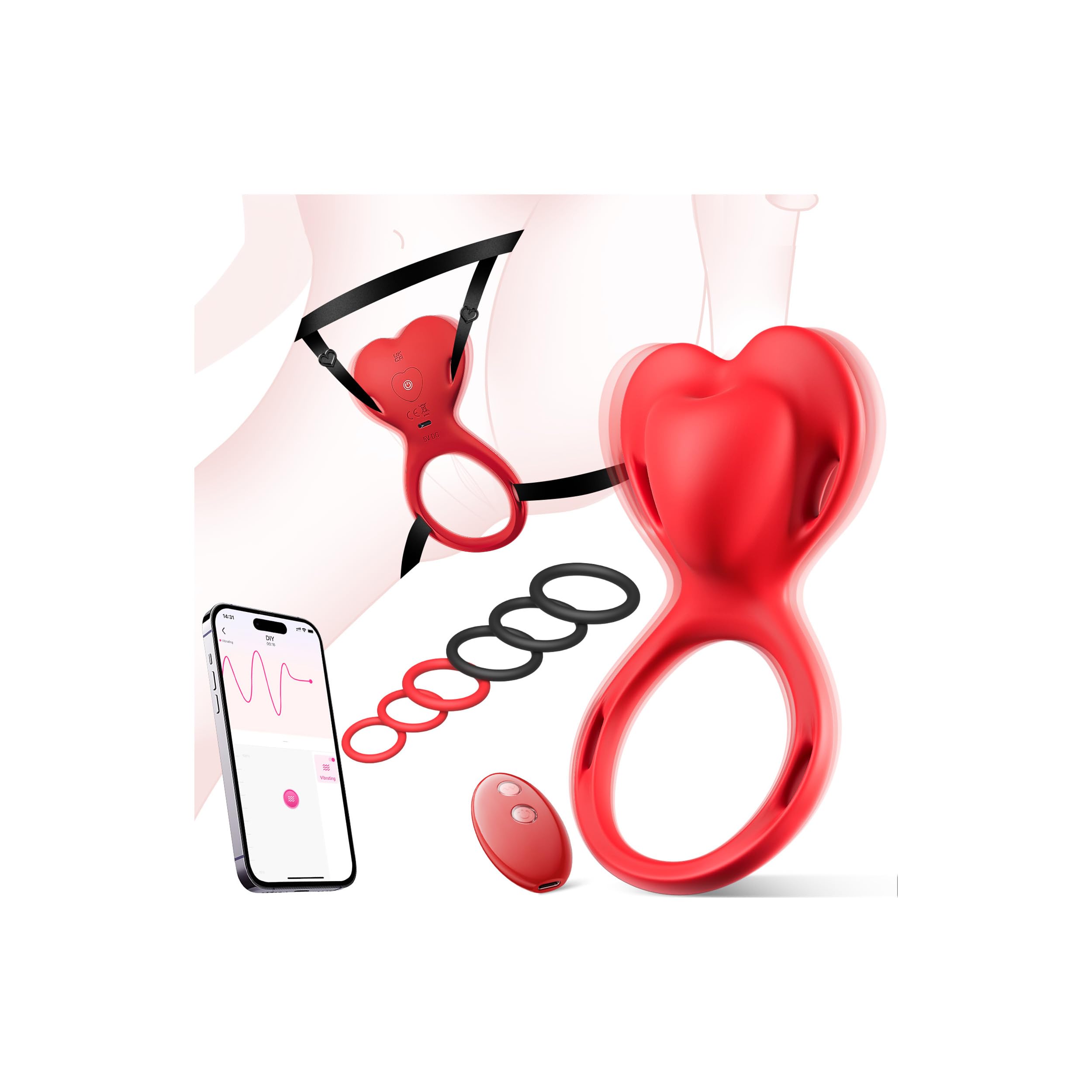 Couples Vibrator Adult Sex Toys - Big Shocked 2in 1 Couples Sex Toys Panty Remote Control Wearable Vibrator for Women Female Adult Toys with 10 Vibrations Double-Ended Dildos Sex Swing