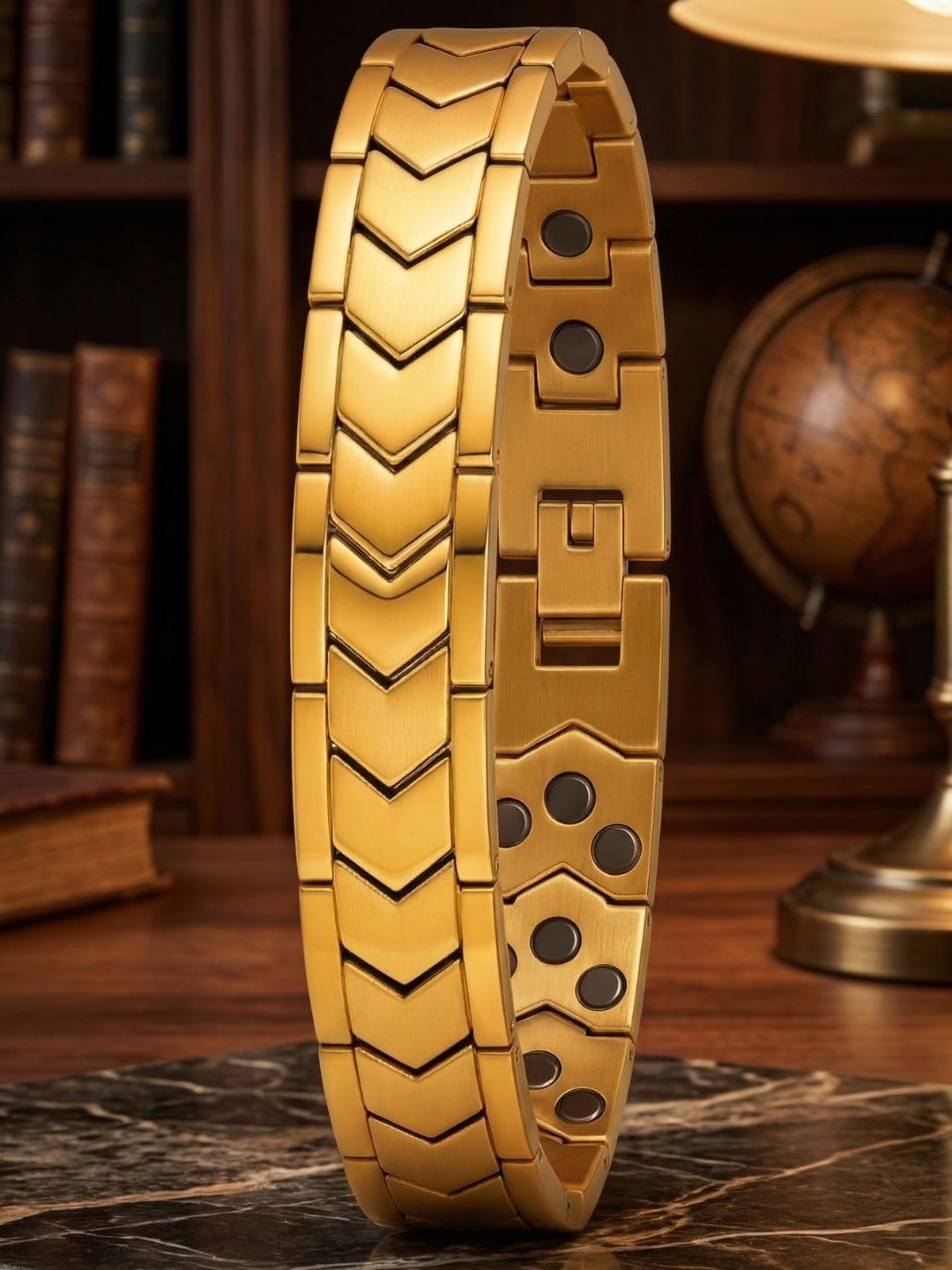 Bio Magnetic Therapy Gold Tone Titanium Metal Bracelet for Men & Women | Health Energy Healing Bracelet-image-40