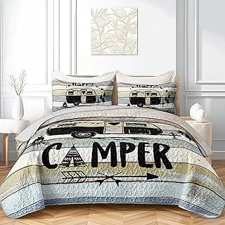 HOSIMA Vintage Camper King Quilt in Pakistan