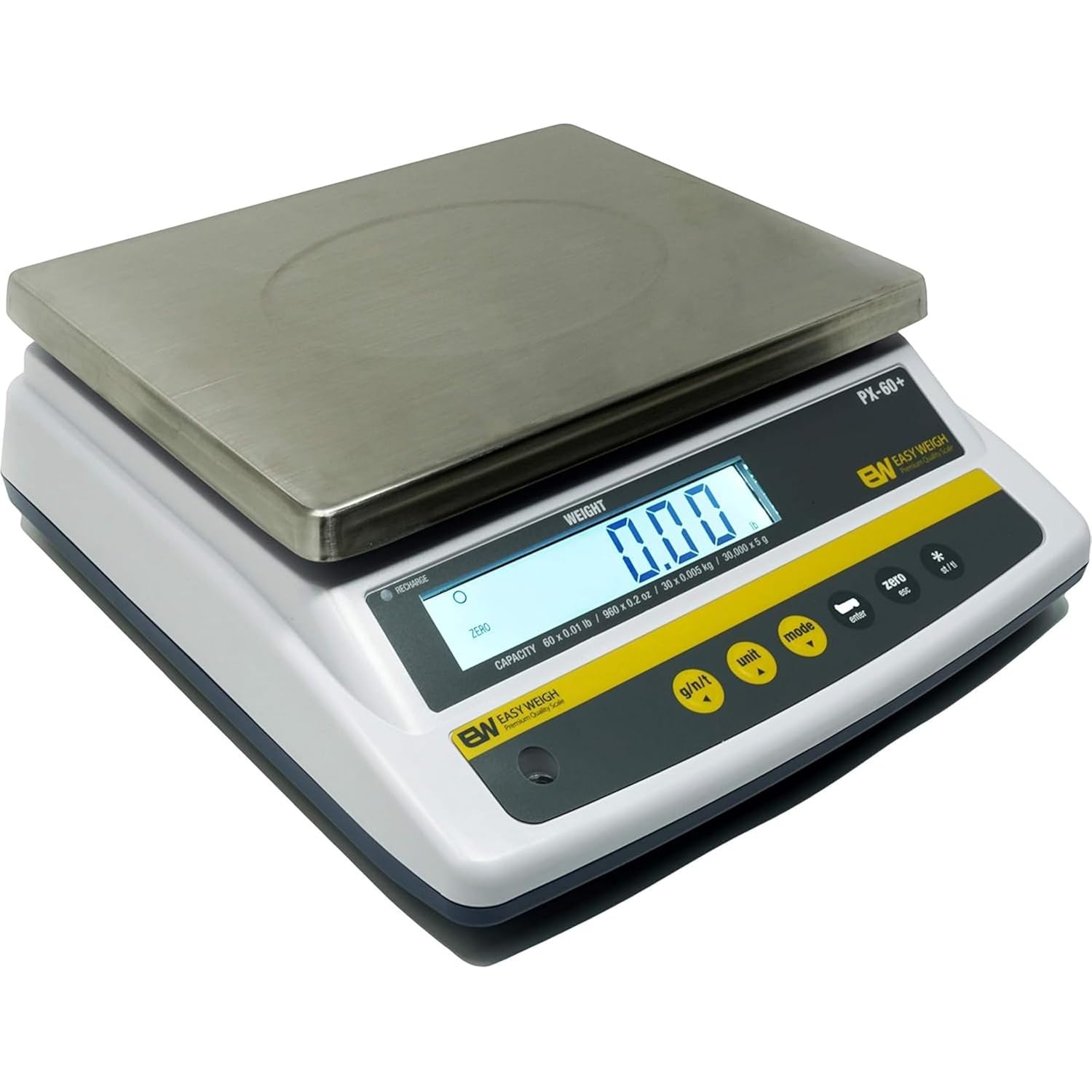 Aquos Digital Food Scale – Commercial Kitchen Scale with Rechargeable Battery, NTEP Class III Legal for Trade Scale, Large Stainless Steel Platform, Food & Meat Scale for Baking & Retail (PX30)