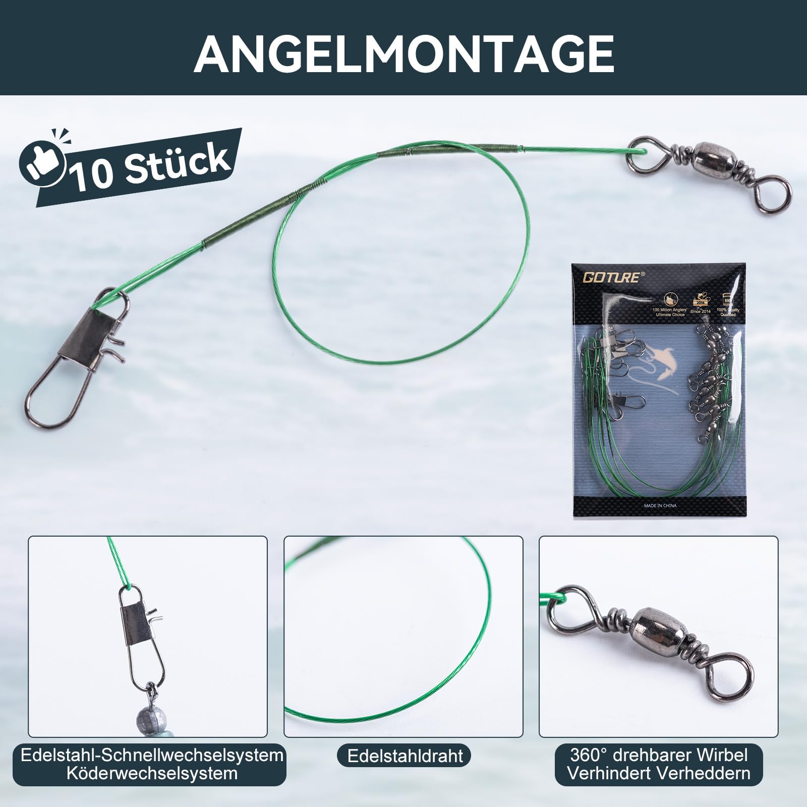 Goture Angelset mit 2 Teleskop-Angelruten, Angelrute Set Komplett 2 5.2:1 Spinnrolle (9+1 Bearing), Schnur, Köderbox & Tragetasche – für Salz-/Süßwasser, Reisen–Angelgeschenk