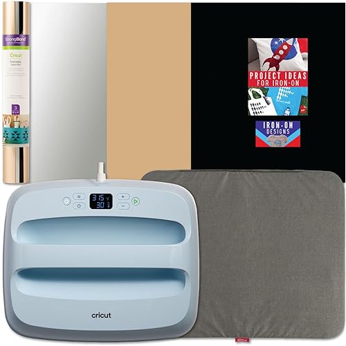Cricut Easy Press 3 12" x 10" and Everyday Rainbow Iron On Bundle - Heat Press Machine for HTV Sublimation and DIY Ironing, Shirt Press Machine for Making Custom Apparel - Heat Transfer Vinyl Projects
