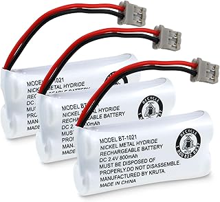 Kruta BT-1008 BT-1021 Cordless Phone Battery Pack for Uniden BT-1021 BT1021 BT-1025 BT-1008 BT-1016 Empire CPH-515B Cordless Phone Rechargeable Battery (3 Pack)