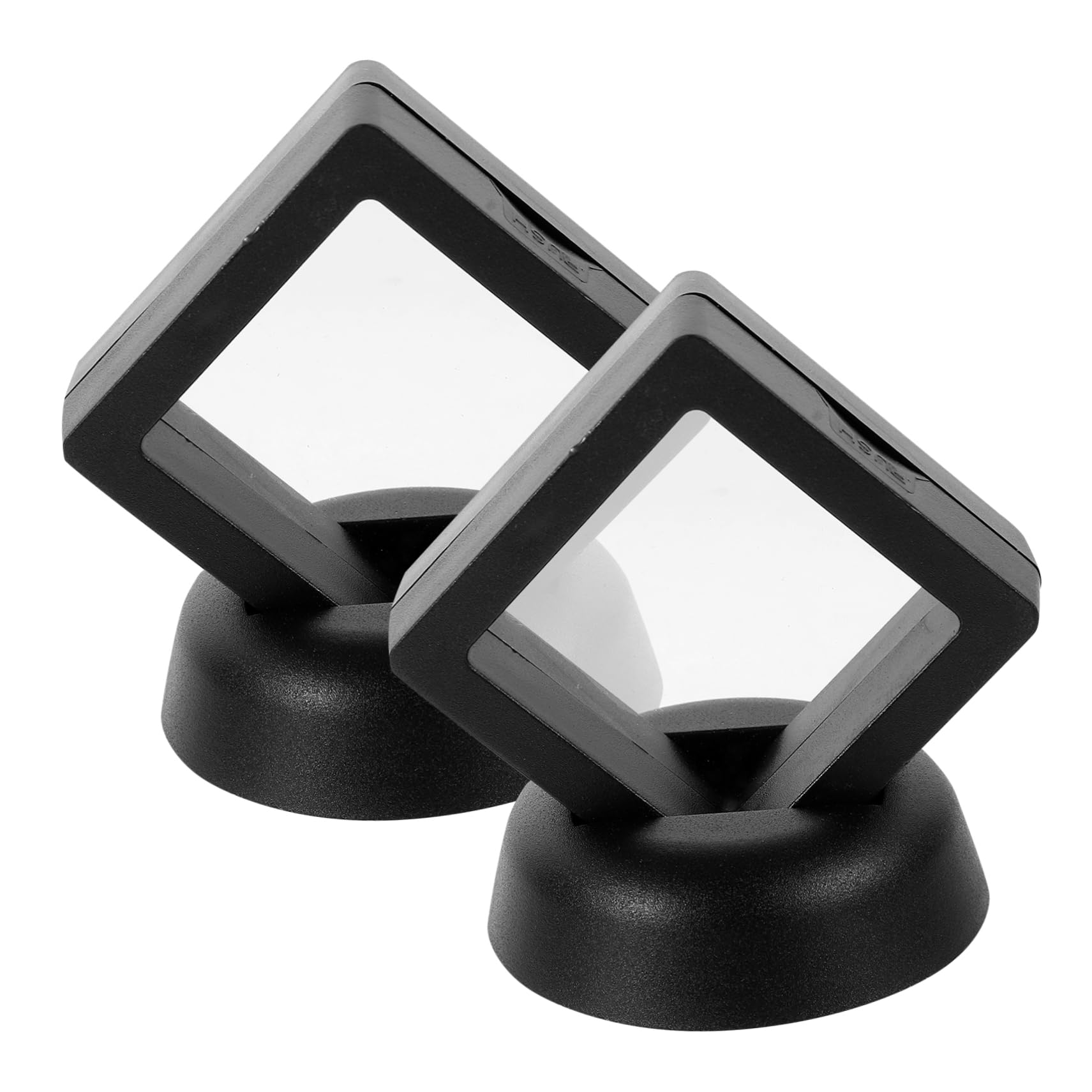 Coin Frame Box Holder - Dual Pack - Ideal for Single Coin Display Clear Stand for Krugerrand & Medallion Chip Black Box Frame for Floating Display Perfect for Coin and Trinket
