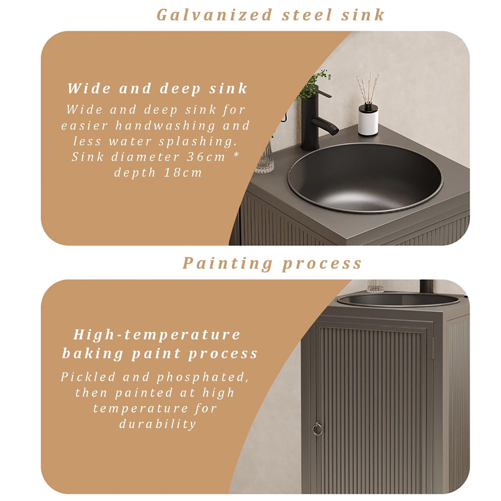 Freistehender Badezimmer-Waschtisch mit Waschbecken, moderner Allzweckschrank mit Stauraum, Handwaschstation für Loft, Café, Bar, Restaurant