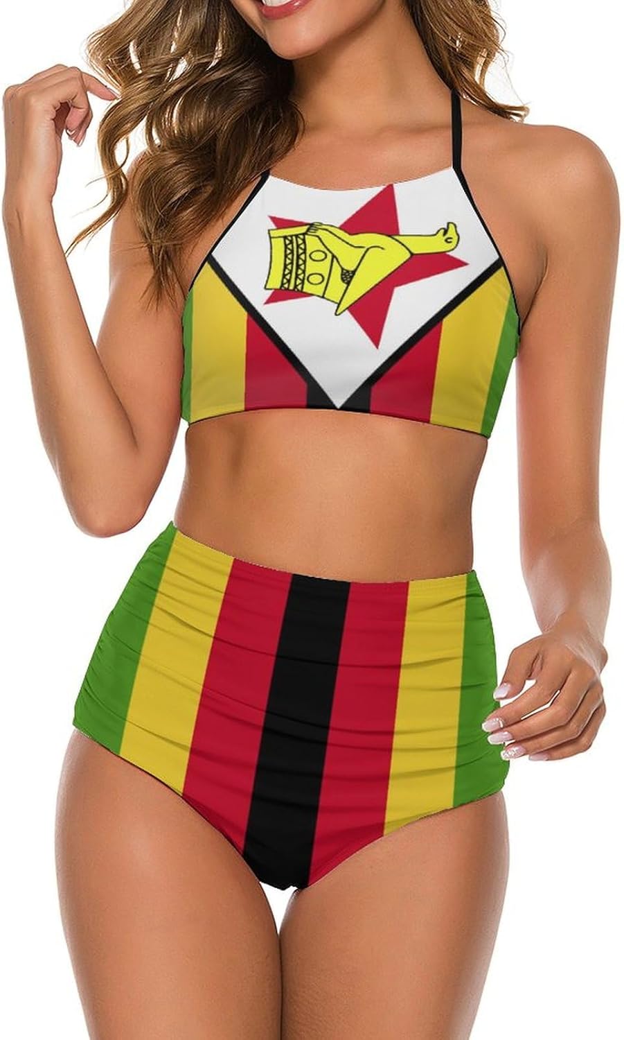 Womens 2 Piece Bikini Swimsuits Bolivia Flag Retro Low Back Bathing Suits Bikini Two-Piece Swimsuits for Womens