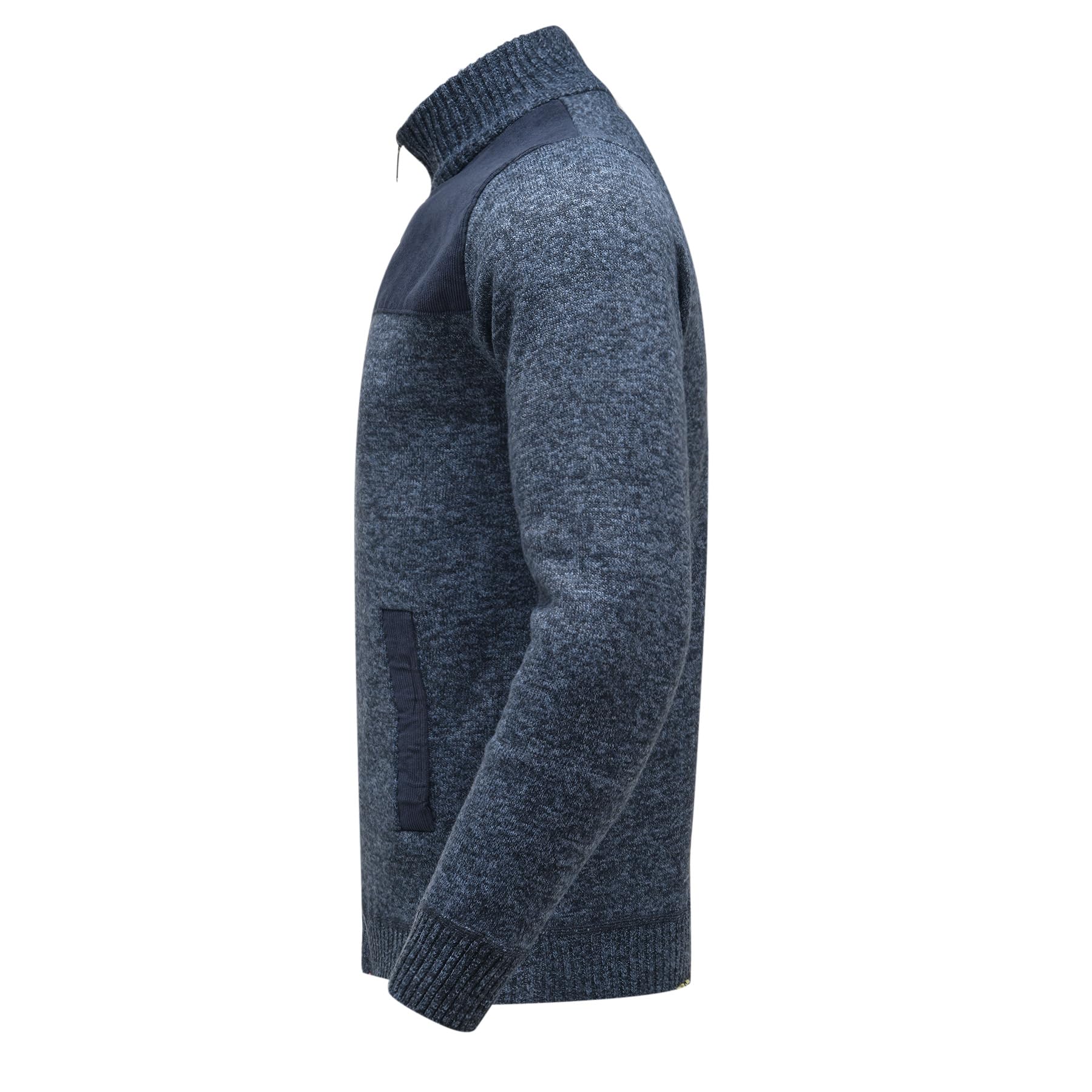 Allthemen Cardigan Zippé Homme à Manches Longues Veste Casual Chaud Col Montant Sweater en Maille Invernale
