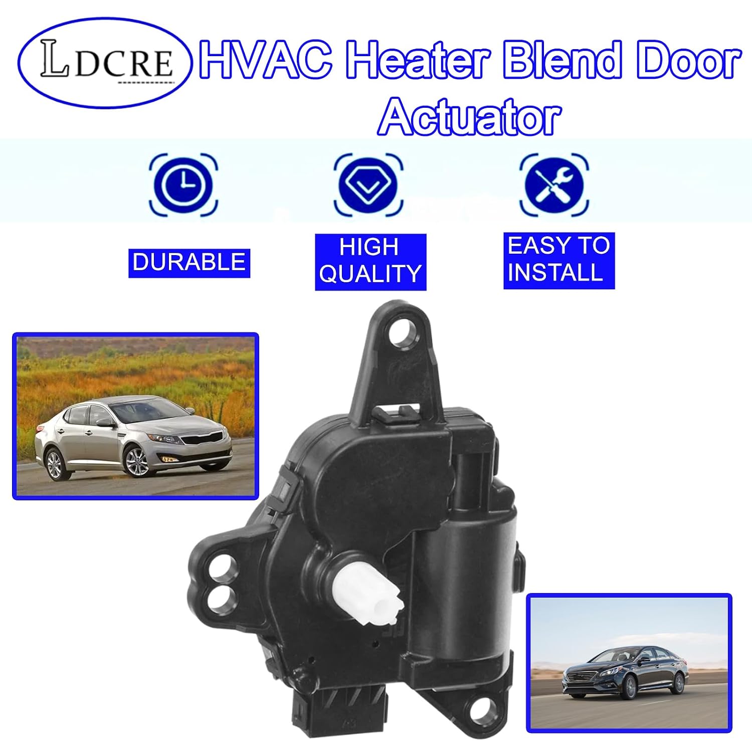 HVAC Heater Blend Door Actuator, Main Mode, 5-Pin, Fits Hyundai Azera 2010-2017, Elantra 2011-2016, Sonata 2011-2015, Kia Optima Forte Cadenza 2011-2016, Replace 604-327, 971573SAA0