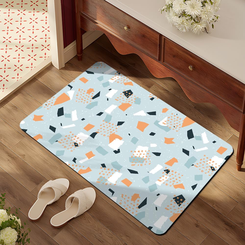 Zweig Alfombra Baño Estilo Piedra Azul Antideslizantes Microfibra Alfombra De Baño,Diatomita Súper Absorbente Alfombra Baño,Lavable,para Baño,Ducha Y Aseo