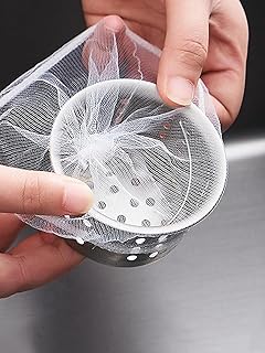 500 PCS Filtering Mesh Bags for Kitchen Sink, 3.5 x 4.3inch Inch Disposable Mesh Sink Strainer Bags Fits Most Sizes of Sink Strainer