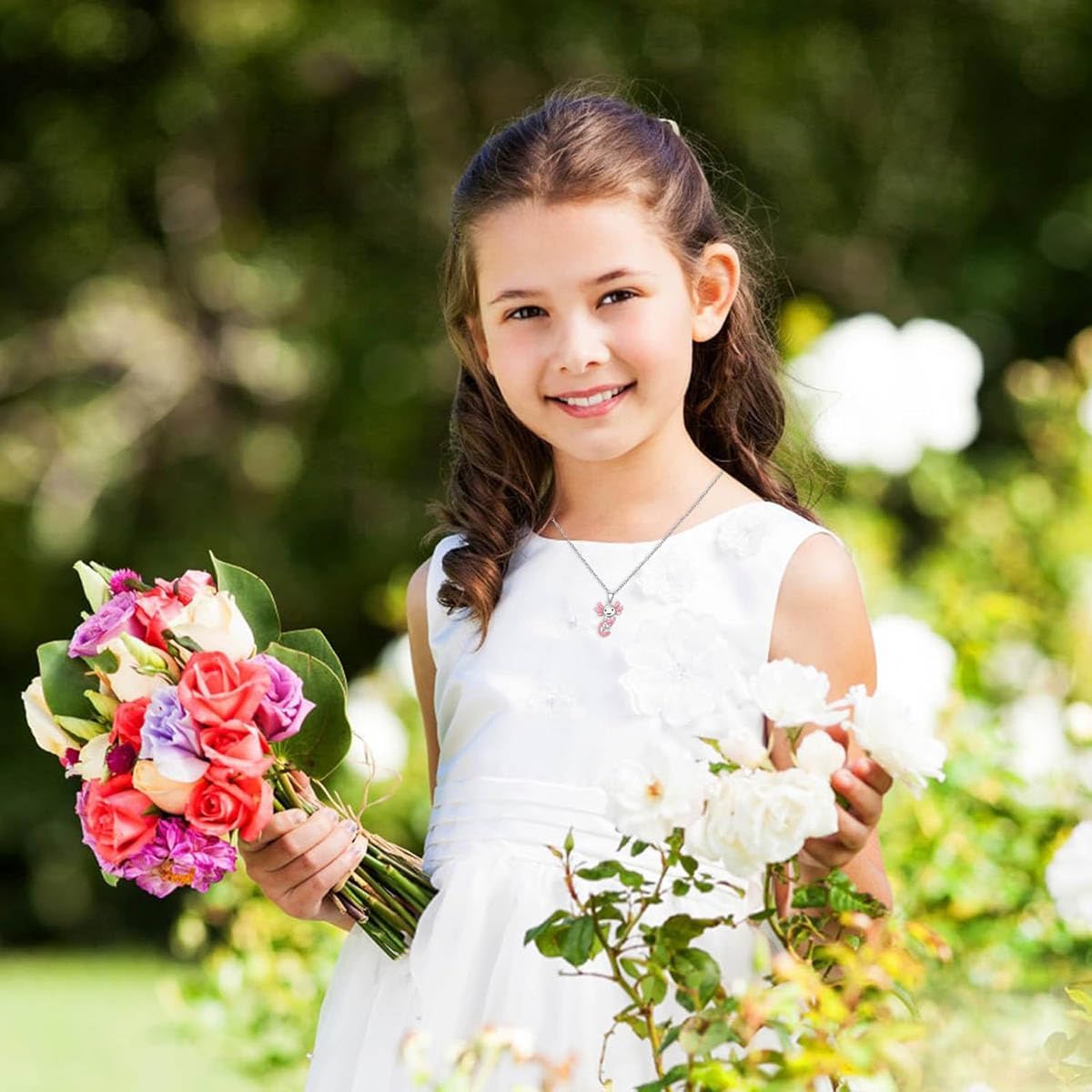 Axolotl Necklace for Women Pink Crystal Axolotl Pendant Necklace 925 Sterling Silver Animal Jewelry for Birthday Christmas Graduation Gift - Image 5