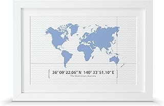 Special Place Coordinates Print | Personalised Map Gift (A4-30x21cm, Print & Standard Frame)