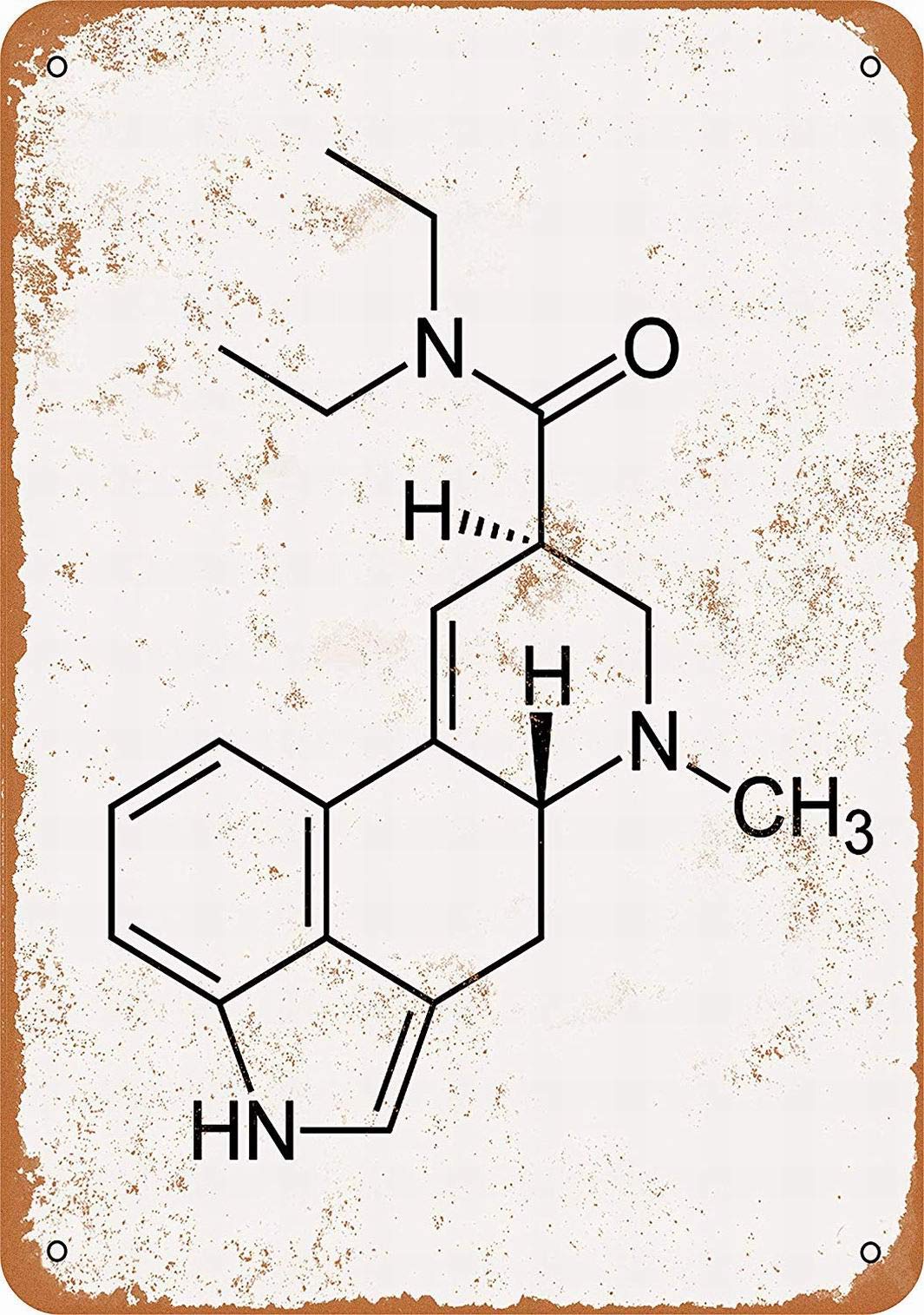 8 x 12 Metal Sign - LSD Molecule II - Retro Tin Art Decor Wall Decor