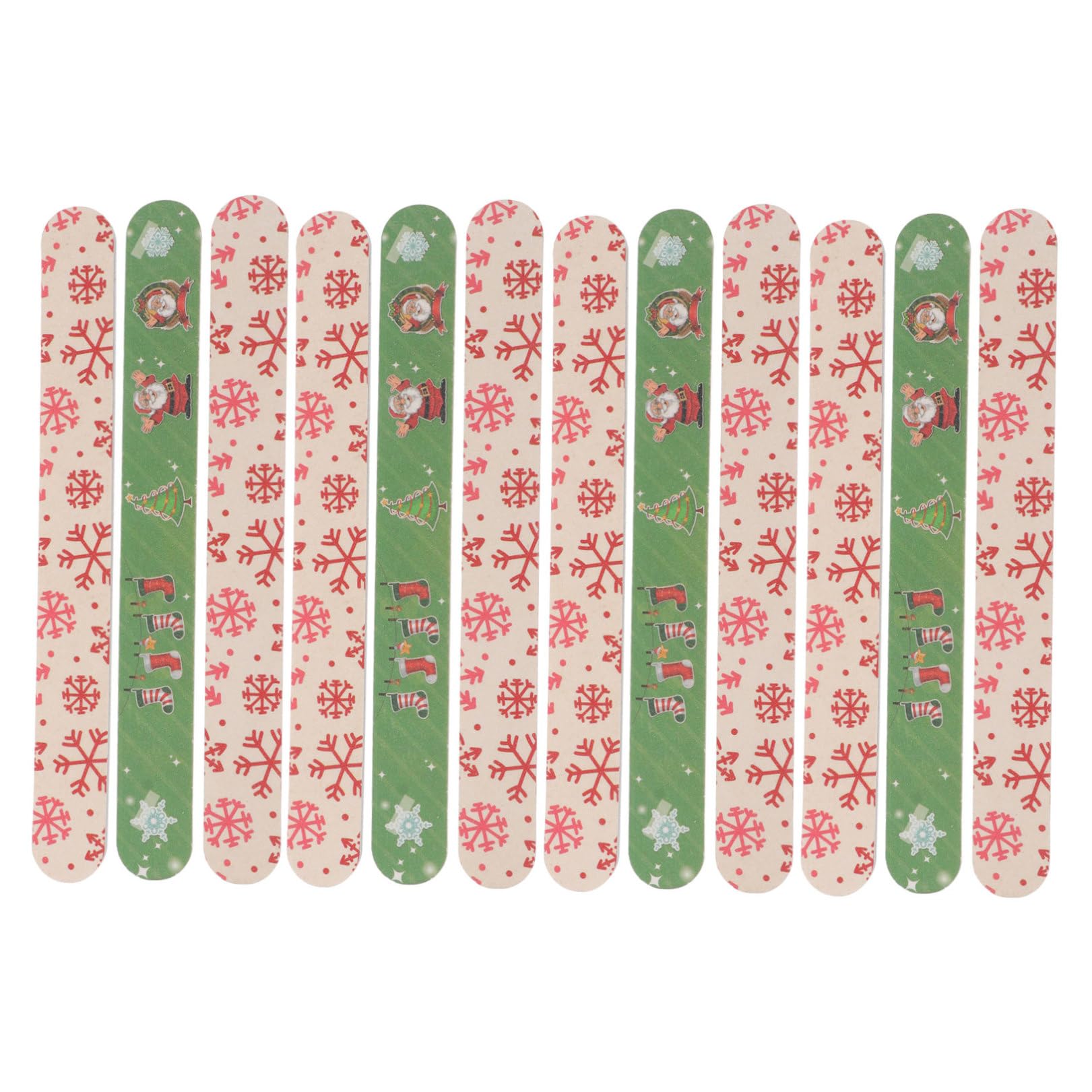 IMIKEYA 12 Piezas Limas de Uñas Navideñas para Manicura y Pedicura, Diseño Tema Navidad, Tabla de Esmeril para Uñas Naturales y Extensiones, Uso en Decoración y Bricolaje en Casa Estilo