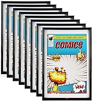 Vista 8 de Marco para cómics, paquete de 4, protección UV ultravioleta, se adapta a Current Comics de hasta 6, 34 x 10 pulgadas, 14 pulgadas, para pared