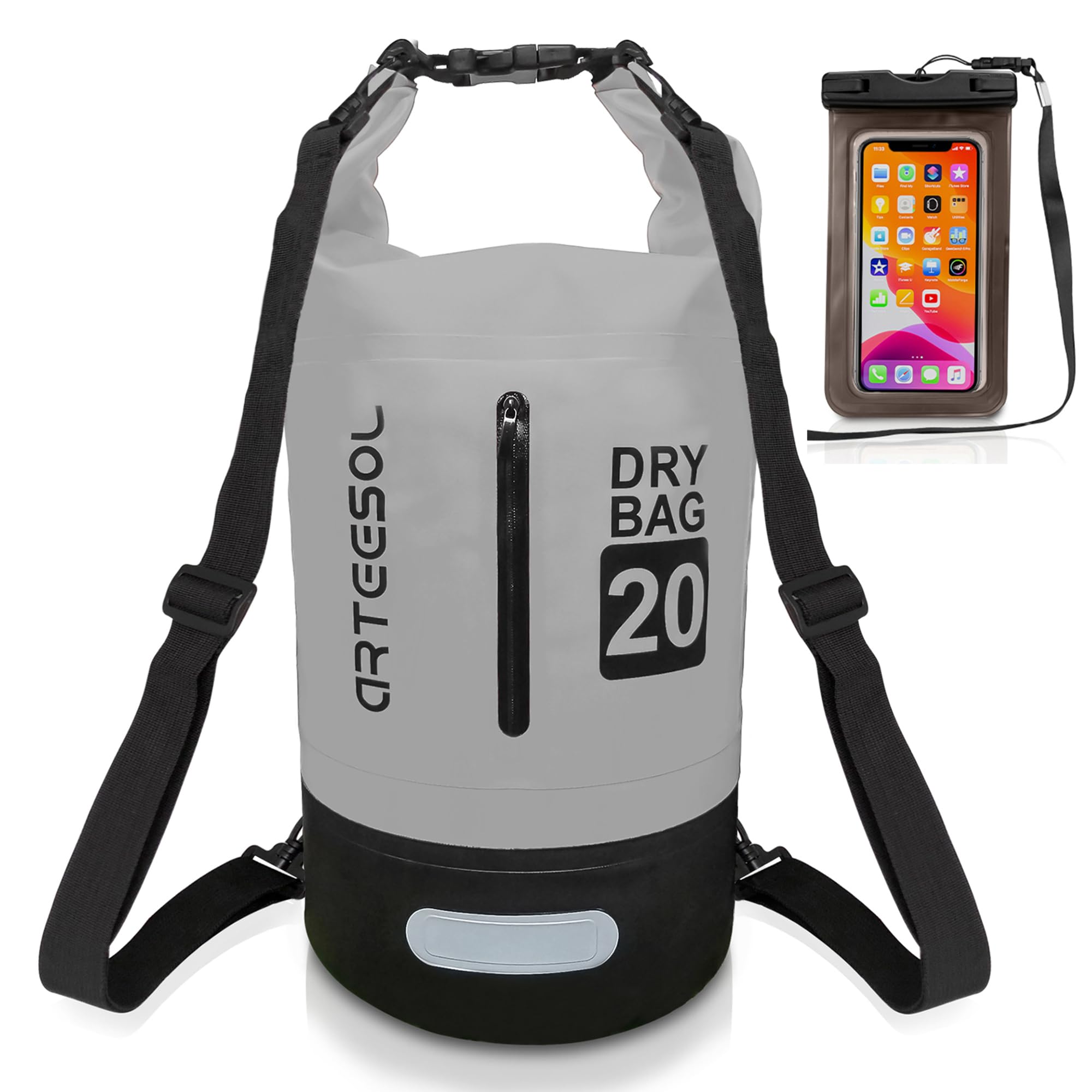 Waterproof Dry Bag, 5L/10L/20L/30L Waterproof Backpack Dry Sack Rucksack, Swim Bag with Adjustable Shoulder Straps, for Beach Swimming Kayaking Hiking Boating Canoeing Surfing Fishing