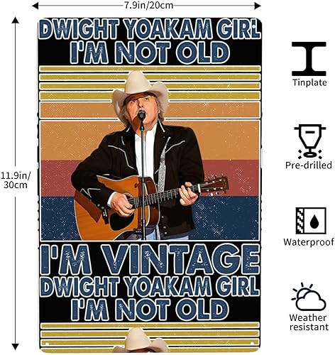 Miniatura 2 de Xojlqazd Dwight Song Writer Yoakam - Placa decorativa de metal para decoración de pared, póster moderno, decoración del hogar para sala de estar,