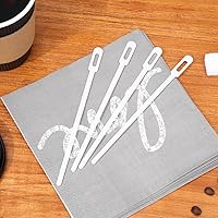 Vista 10 de Restaurantware -Agitadores de café de 5.8 pulgadas, 100 palitos desechables para remover café - Diseño único de ojo de cerradura, para bebidas Blanco