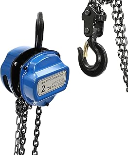 Hand Chain Hoist, 2Ton Capacity 10 FT Come Along G80 Galvanized Carbon Steel with Double-Pawl Brake, Auto Chain Leading & 360Â° Rotation Hook, for Garage Factory Dock