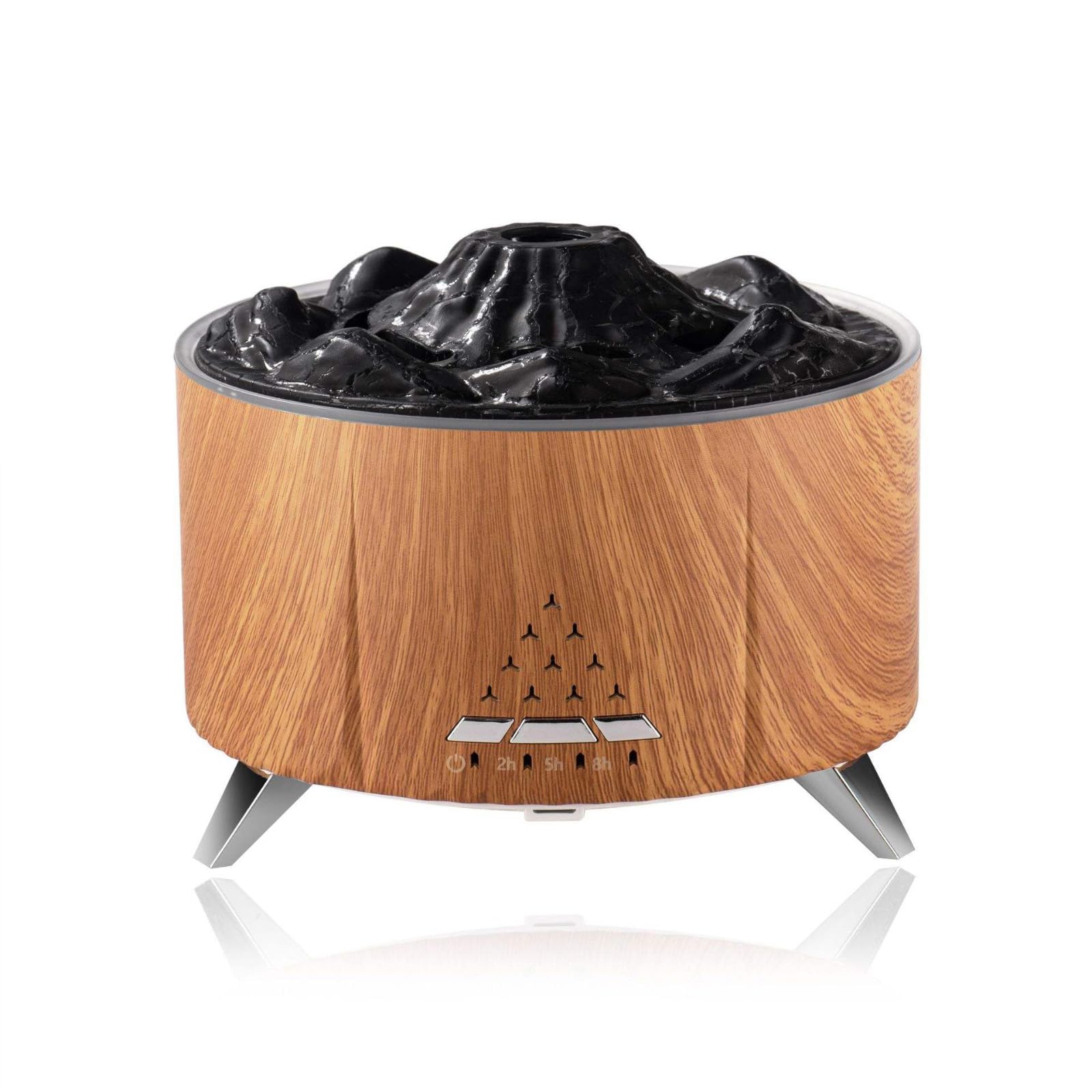 Dyfuzory Do Aromaterapii, NawilżAcz PłOmieniowy, Dyfuzor Zapachowy, NawilżAcz Cool Mist, Symulowany PłOmień, 3 Czasy, Spray Meduzy, GłOśNik Bluetooth,350 Ml,V32 wood grain,Ordinary